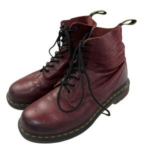 Dr. Martens 1460 Pascal Cherry Red Leather Lace Up Combat Boots Men 8 39